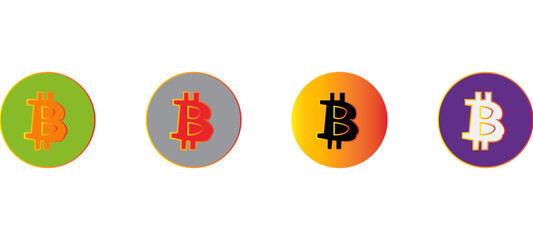 Crypto currency, Bitcoin, Bit coin logo, Bitcoin symbol,Real bitcoin icon, Different colours of bitcoin icon