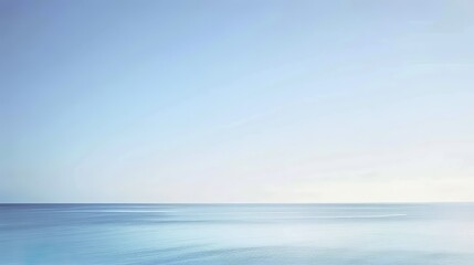  Abstract Blue Blurred Background with Light Sky Blue Color Gradient, Soft Clouds, and Calm Sea Water Texture. Bright Summer Day, Clear Sky, and Minimalistic Vector Illustration in a Realistic Photo

