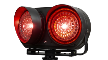 red lights isolated on white, transparent background 