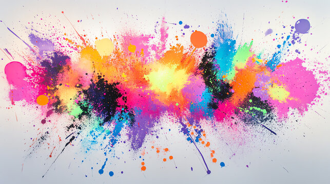 Vibrant and colorful paint splash artwork capturing the essence of creativity and expression in a dynamic composition.