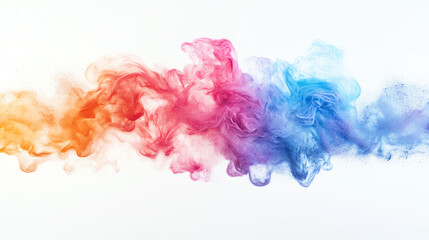 Vibrant smoke swirl in shades of pink, orange, and blue, creating a mesmerizing abstract background for creative projects.