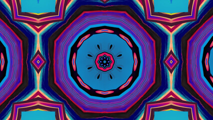 Abstract colorful psychedelic kaleidoscope background pattern for New Year music festival