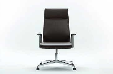 The high back office chair has leather seat and armrests