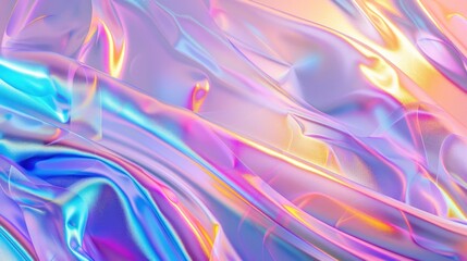 Holographic background, 90s sci-fi and vaporwave aesthetics.