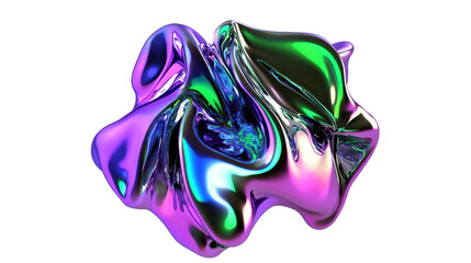 Obraz premium A colorful, abstract 3D shape with shiny surfaces and fluid forms.