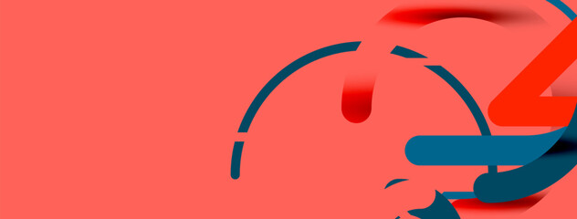 Linear design colorful circles and lines