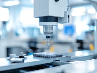 Hightech machine testing the tensile strength of a material, stress testing, product endurance validation