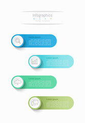 Infographic 4 options design elements for your business data. Vector Illustration.