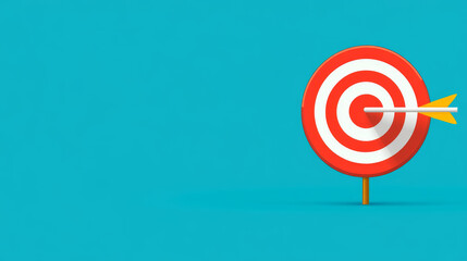 Achieving business success is symbolized by target with an arrow, representing focus and determination. This image captures essence of goal setting and achievement