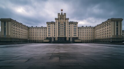Main Building of the Ministry of Defence of the Russian Federation. Moscow, Russia.