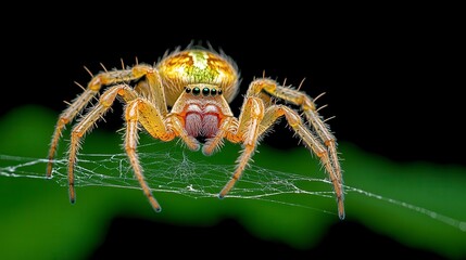 Intricate Spider Web with Spider, Nature's Web Design and Detail