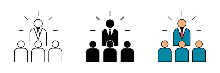 leadership icon set. modern design isolated on white background