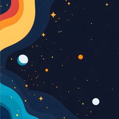a cartoon drawing of a rocket with rocket and stars, Generative AI
