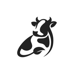 Cow Logo. Cow farm product logo design vector. Premium Vintage Cattle Angus Beef Meat Label logo