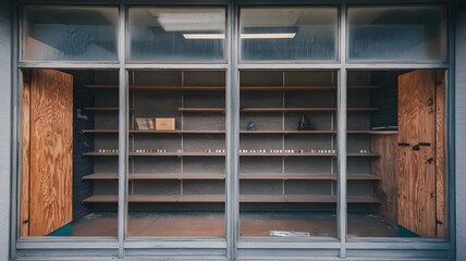 Economic Descent: Abandoned Retail Silhouette