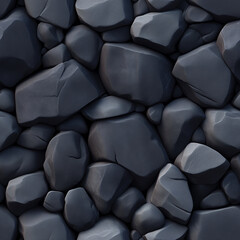 Obraz premium A seamless texture of angular stones with glowing cracks, creating a continuous, dramatic surface perfect for backgrounds, game design, or digital art.