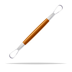 Double ended ribbon tool for pottery vector isolated illustration