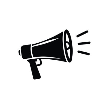 recommend clip art: Stylized Black and White Megaphone Vector - Perfect for Announcements and Promotions