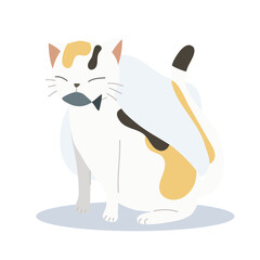 Cute Cat Holding Fish in Mouth. Playful Kitten with Fish for Pet Lovers