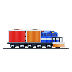 3D Train Freight Saves Costs. 3D Icon