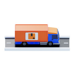 3D Goods Transport Truck. 3D Icon