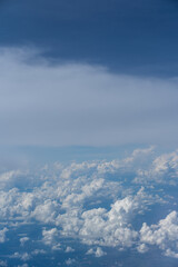 Blue sky view from above the 30000 feet