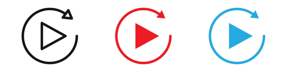 Replay icon vector