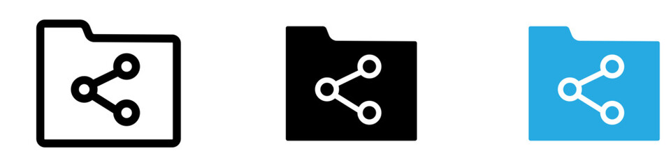 Share folder line icon vector