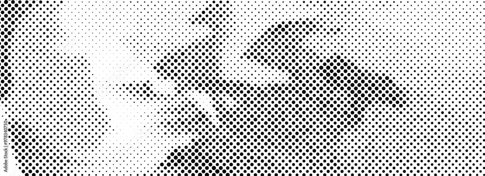 Aufkleber Abstract grain dotted distorted halftone texture. Pixelated grainy bitmap background. Distressed grunge wavy gradient pattern. Retro raster grit noise backdrop. Vector comic style overlay wallpaper