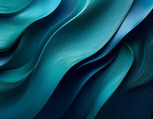 Fototapeta premium The image is an abstract digital art piece that appears to be a close-up of a wave-like pattern. The wave is made up of multiple layers of different shades of blue, creating a gradient effect. 