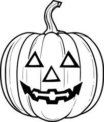  Halloween pumpkin line art vector