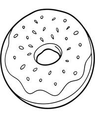 line art of a classic bagel vector illustration 