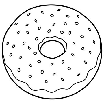 recommend clip art: line art of a classic bagel vector illustration 