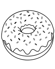 Donut line art vector illustration 