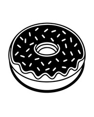 Donut line art vector illustration 