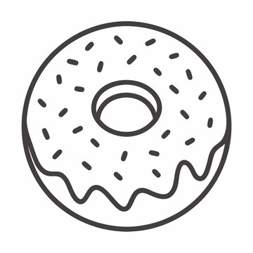 recommend clip art: Donut line art vector illustration 