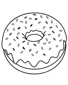 recommend clip art: Donut line art vector illustration 