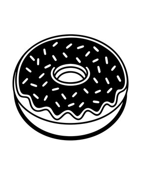 recommend clip art: Donut line art vector illustration 