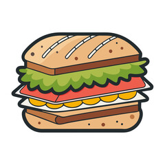 Sandwich with cheese  vector illustration 
