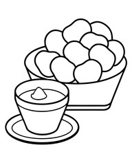 Line art of chicken nuggets. Vector illustration 
