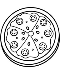 Line art of pizza vector illustration 