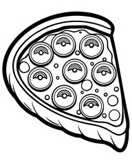 Line art of pizza vector illustration 