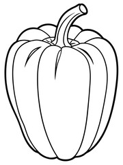 Line art of a bell peppers
