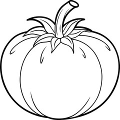 Tomato line art vector illustration 
