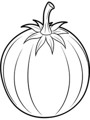 Tomato line art vector illustration 
