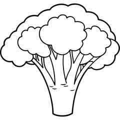 Line art of broccoli vector illustration 