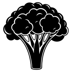 silhouette of broccoli vector illustration 
