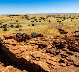 View From The Top of Citadel Pueblo,  Wupatki National Pueblo, Aizona, USA