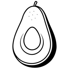 Avocado outline vector illustration 