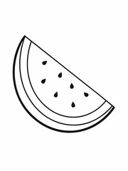 watermelon slice line art vector